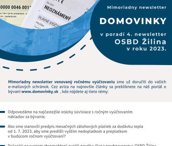 Domovinky - Novinky z OSBD Žilina 04/2023