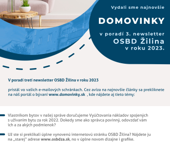 Domovinky - Novinky z OSBD Žilina 3/2023