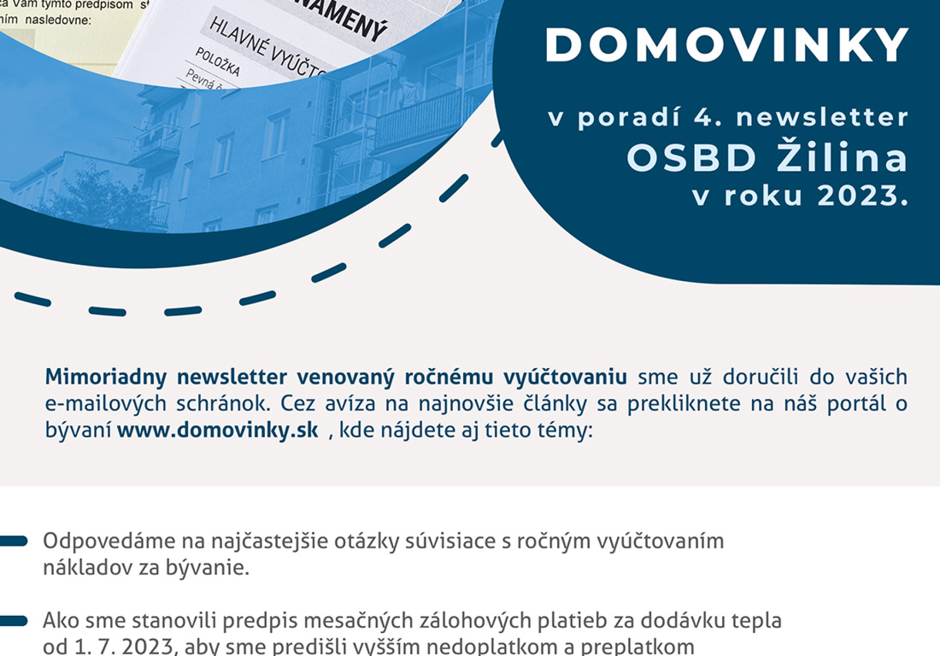 Domovinky - Novinky z OSBD Žilina 4/2023