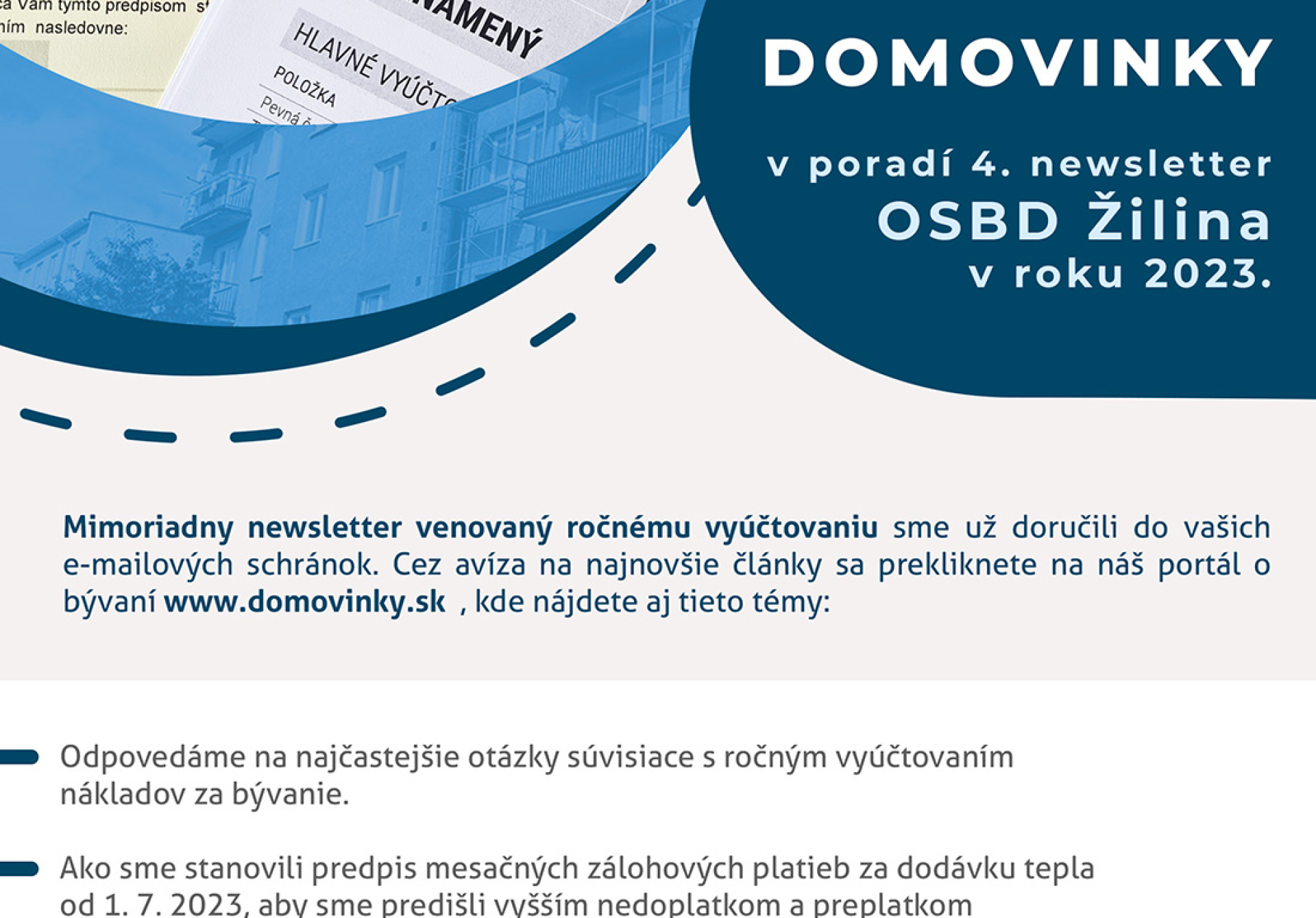 Domovinky - Novinky z OSBD Žilina 04/2023