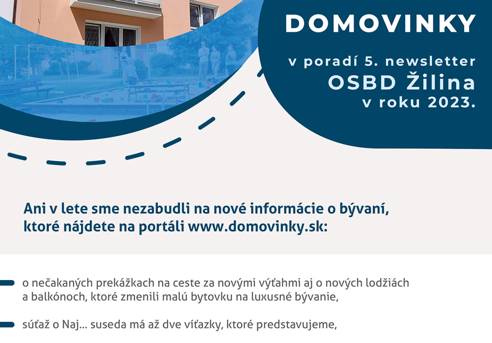 Domovinky - Novinky z OSBD Žilina 5/2023