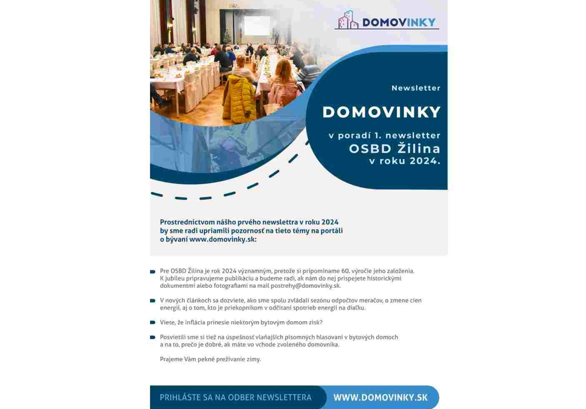 Domovinky - Novinky z OSBD Žilina 1/2024